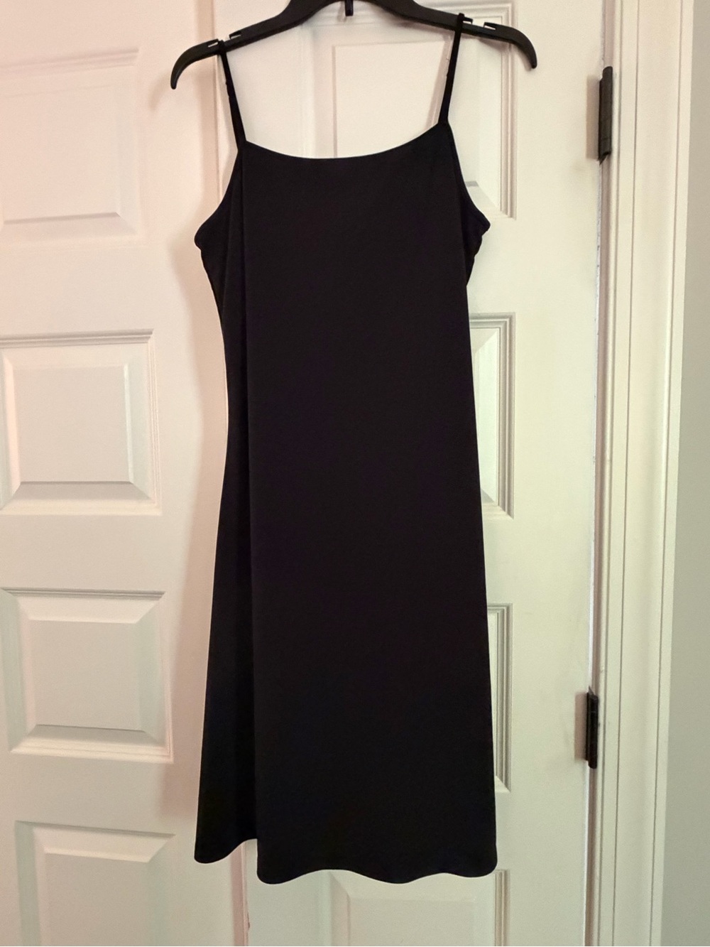 Isaac Mizrahi Black Midi Slip Dress with Spaghetti Straps
